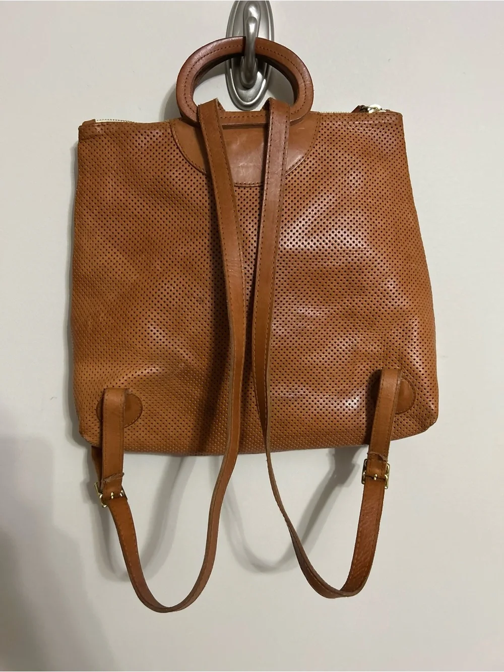 ⭐️Clare V Marcelle backpack in perforated leather⭐️as is